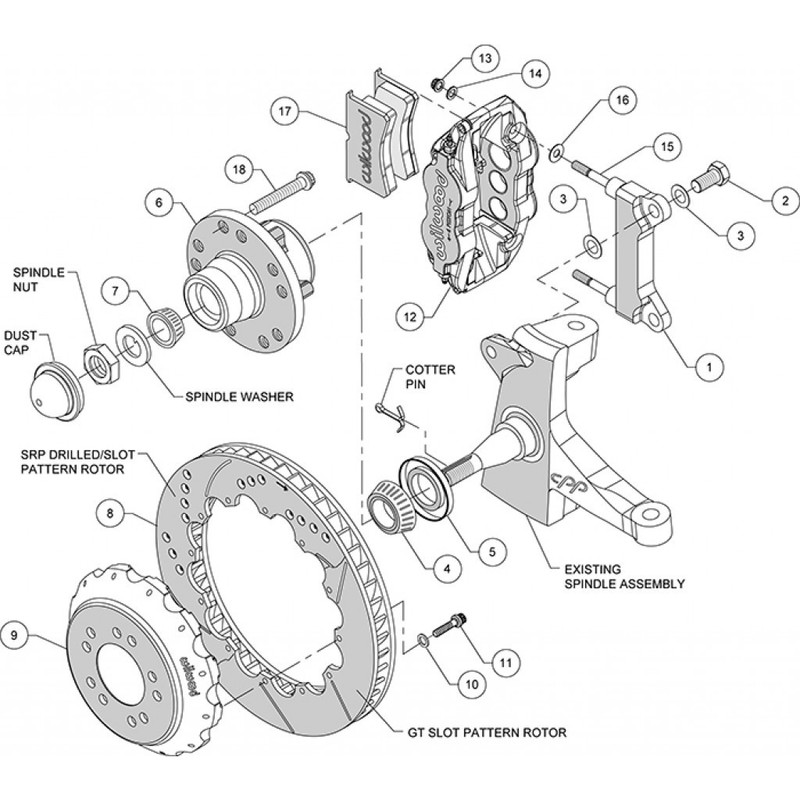 Wilwood For Chevy C10 1960-1987 Superlite Hub Brake Kit CPP Drop Spindle Drilled gallery