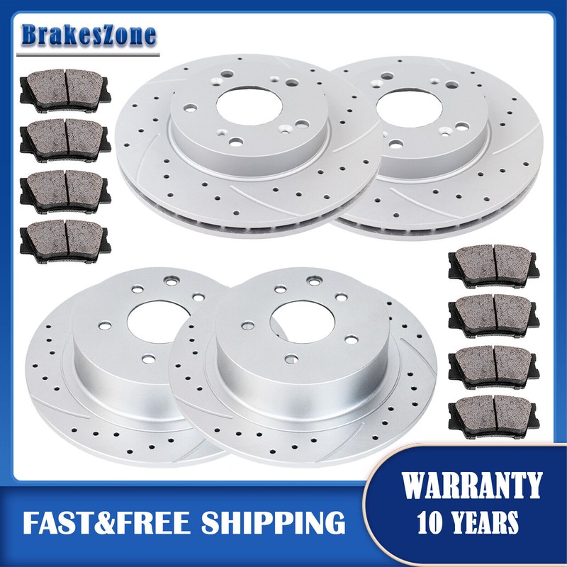 262mm Front and 260mm Rear Brake Rotors Pads Kit for Honda Civic EX 06-11 Brakes