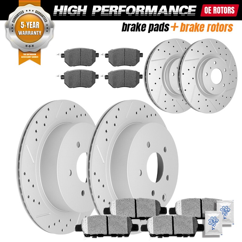 Front & Rear Brake Rotors + Brake Pads for Nissan Murano Infiniti FX35 FX45