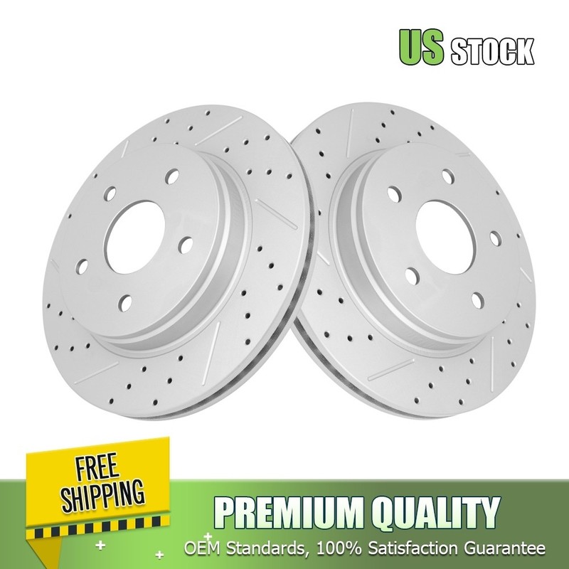 Front Drilled & Slotted Brake Rotors for Dodge Durango Ram 1500 Chrysler Aspen