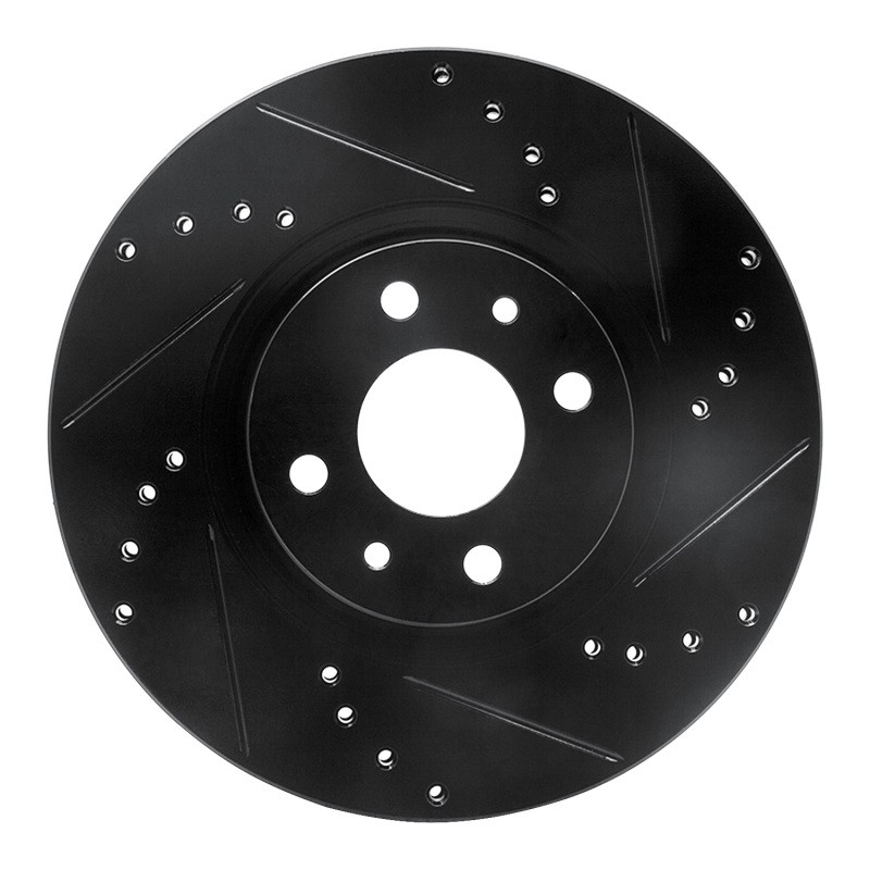 R1 Concepts 633-07004R Front Right Drilled & Slotted Brake Rotor for Fiat 500E