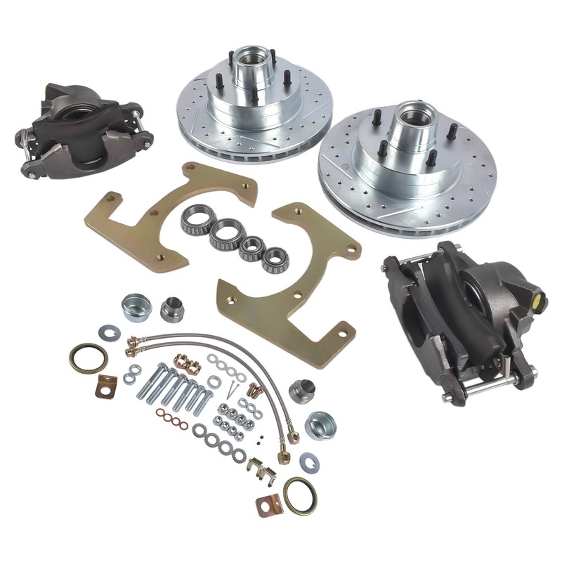 Disc Brake Kit 11" Brake Rotor + Hardware for Chevy 1/2 Ton Pickup Drilled 47-59 gallery