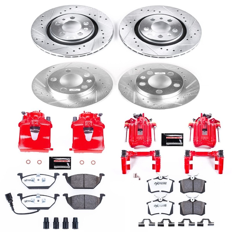 KC840B-26 Powerstop Brake Disc and Caliper Kits 4-Wheel Set Front & Rear for VW gallery