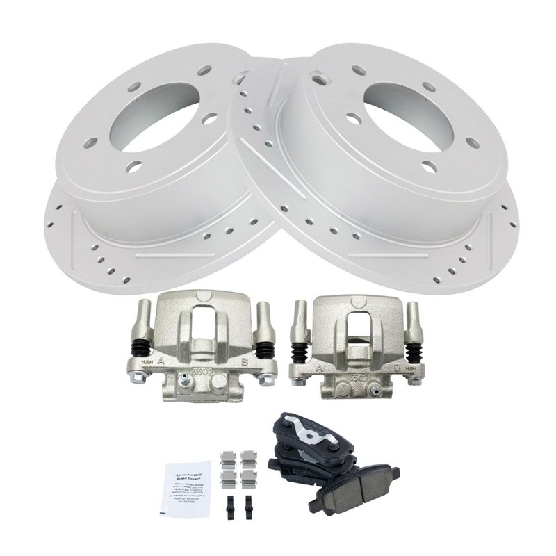 TRQ Rear Ceramic Pads Performance Rotors & Calipers Kit for Chrysler Dodge Jeep gallery