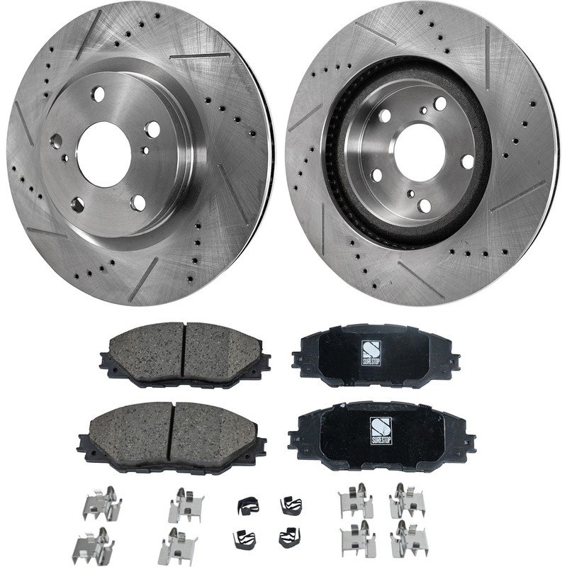 Front Brake Disc Rotors and Pads Kit for Toyota RAV4 Corolla iM Mirai Scion tC