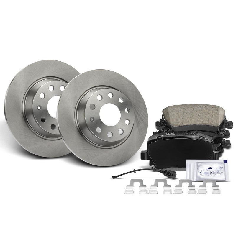 6pcs Rear Disc Brake Rotor & Ceramic Brake Pad for Audi A3 Volkswagen Passat GTI gallery