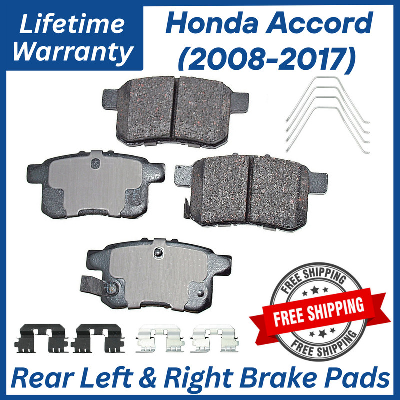 Akebono OEM Rear Ceramic Brake Pads Kit For 2008-2017 Honda, Lifetime Warranty.