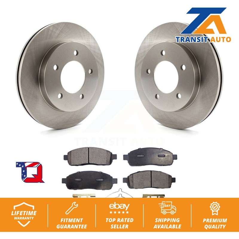Front Disc Brake Rotor Ceramic Pad Kit For 2004 Ford F-150 4WD With 5 Lug Wheels