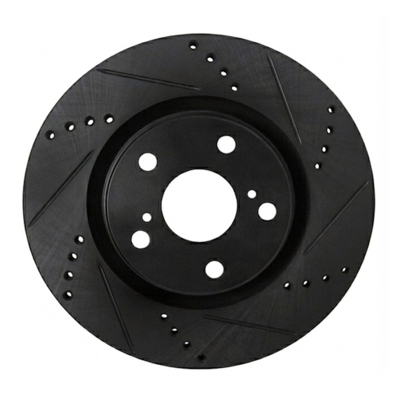 For BMW 318i 2018 Brake Rotor Set Front | Slotted and Drilled | Black | Vented gallery