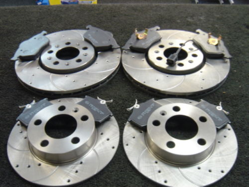 GOLF MK4 DRILLED GROOVED BRAKE DISC & PADS 312mm 256mm