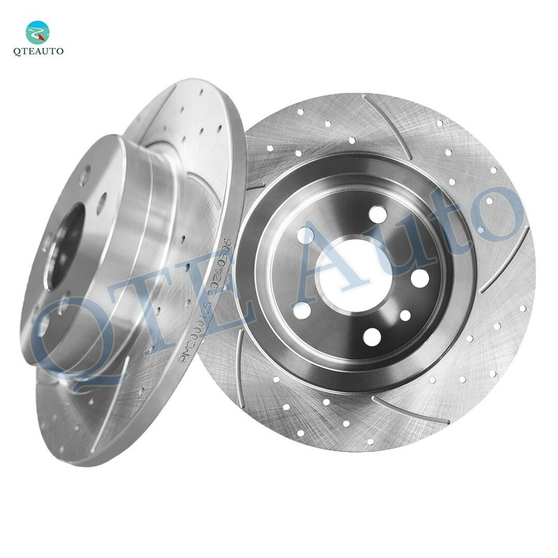 Rear 268mm Drilled Slotted Brake Disc Rotors For 2013-2016 Chevrolet Sonic