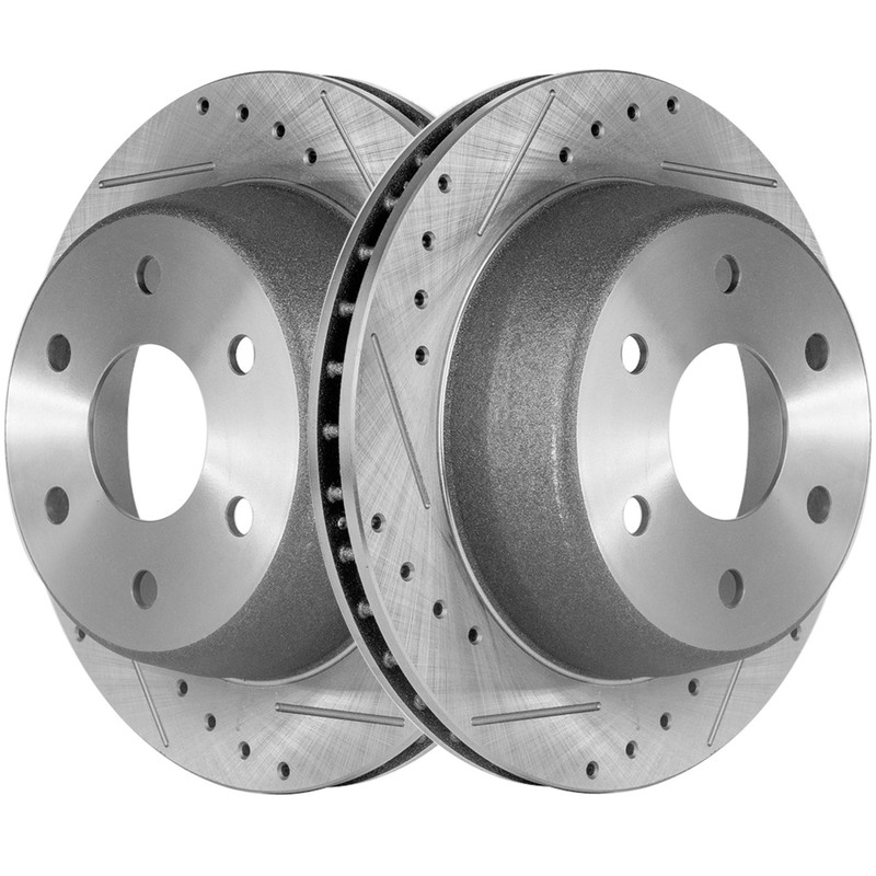 Brake Disc Set For 2001-2005 Chevrolet Silverado 1500 Rear LH RH Cross-drilled