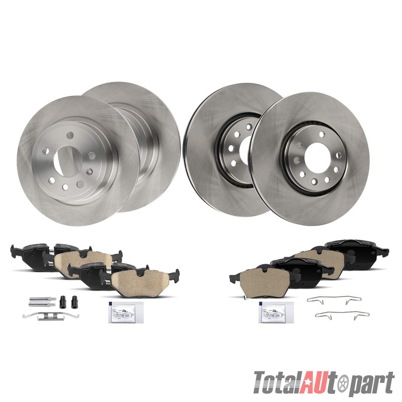 Disc Brake Rotors & Ceramic Brake Pads for Saab 9-5 2000 2001 2005 Front & Rear gallery