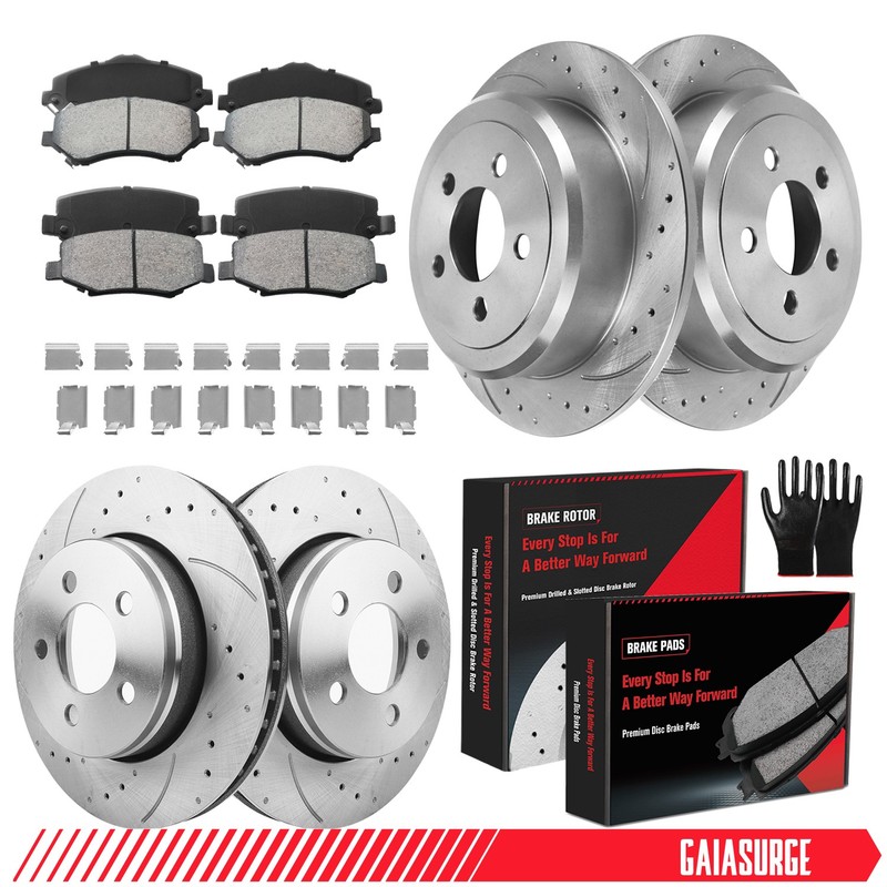 11.89″ Front 12.44″ Rear Rotors Brake Pads for Dodge Nitro Jeep Liberty 2008 -12