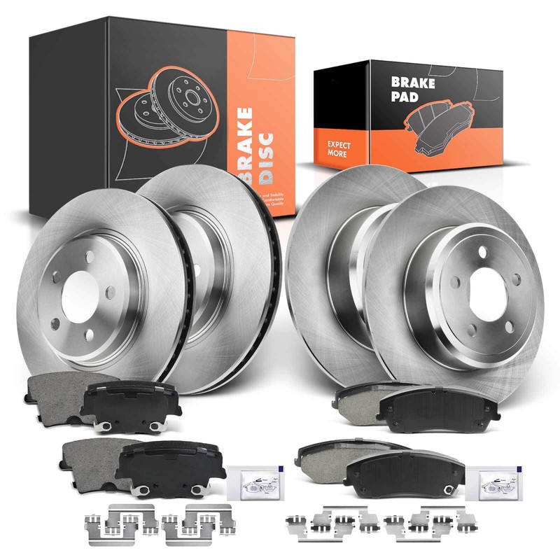 Disc Brake Rotors and Ceramic Brake Pads for Chrysler Dodge Magnum Front & Rear