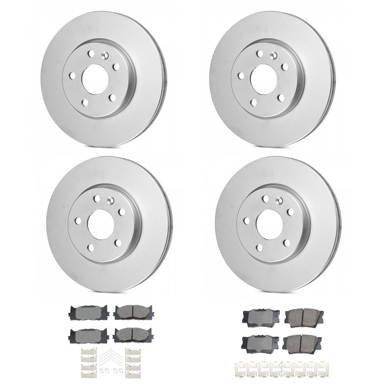 Bosch Front Rear Rotor Akebono ProACT Ceramic Brake Pad Kit for Avalon Camry FWD