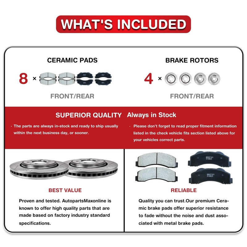 Front & Rear Drill Slot Brake Rotors & Ceramic Pads For Infiniti G35 Nissan 350Z gallery