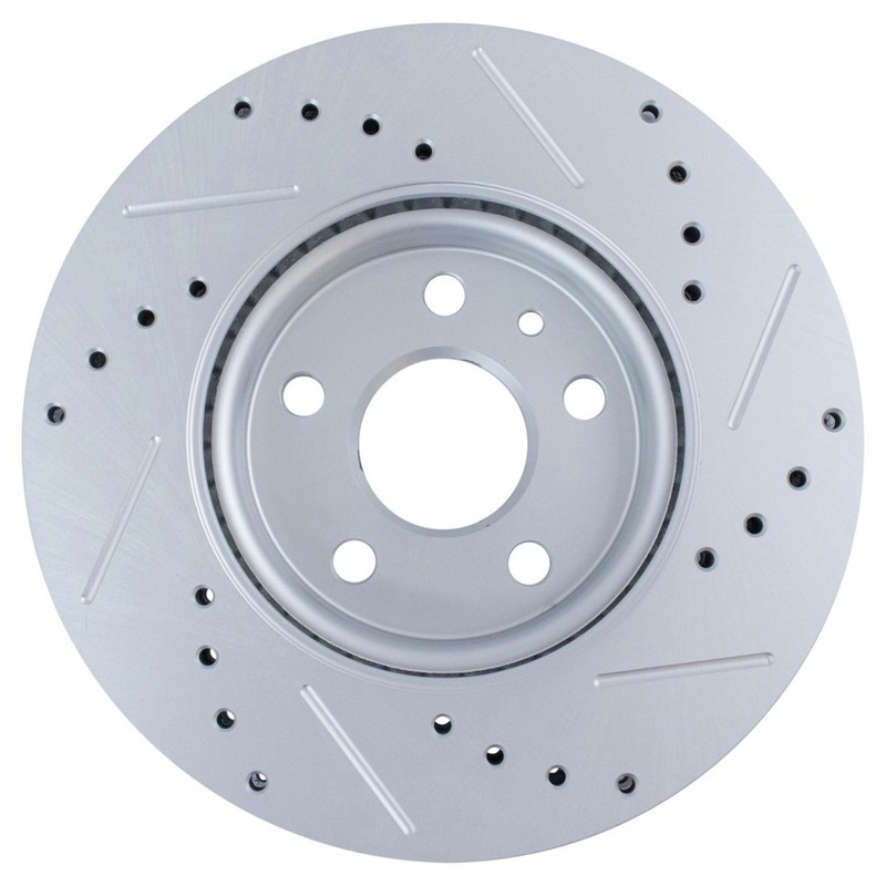 TRQ Performance Brake Rotor Drilled Slotted Coated Front Pair for Sonic gallery