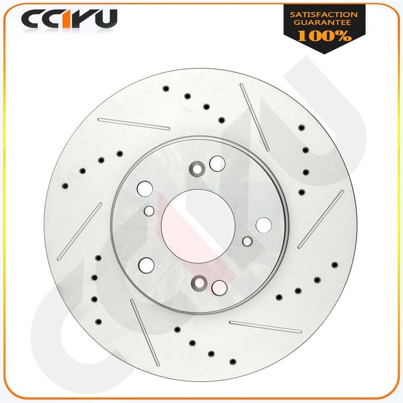 Front & Rear Slotted Brake Rotors + Brake Pads For 1998 - 2001 2002 Honda Accord gallery