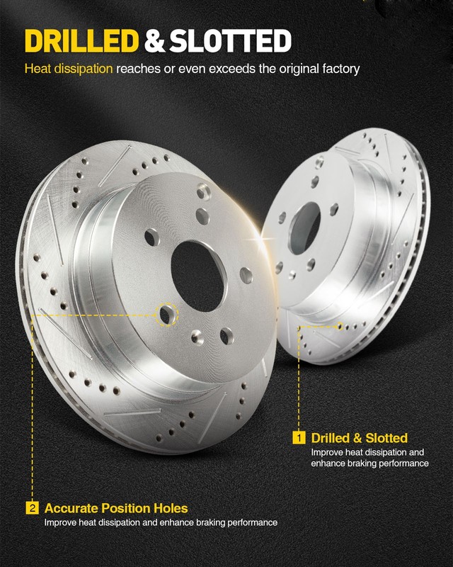 2x Rear Drilled Slotted Zinc Brake Rotors For 2004 2005-2012 Nissan Pathfinder gallery