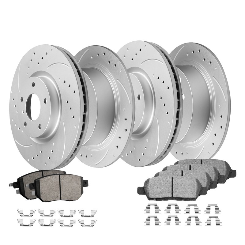 Front & Rear Drilled Brake Rotors + Ceramic Brake Pads for Nissan Maxima Altima gallery