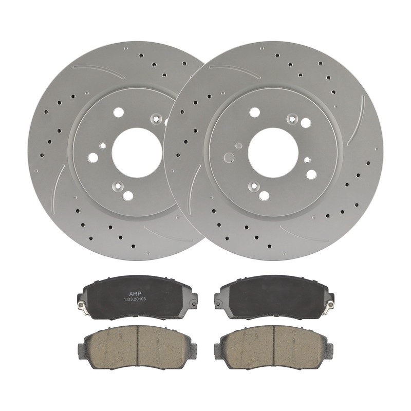 296mm AWD Front Drilled Rotors + Ceramic Pads for 2012-2016 Honda CR-V Crosstour gallery