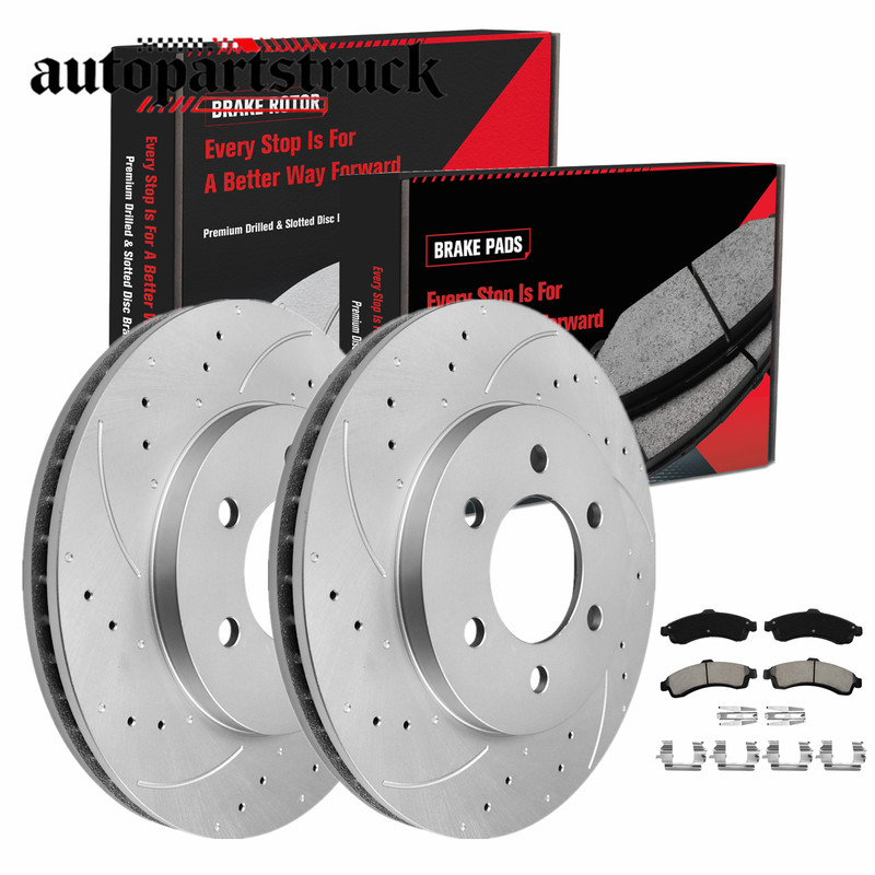 12.01″ Front Drilled Brake Rotors + Ceramic Pad for Chevy Trailblazer GMC Envoy