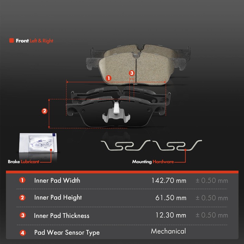 Front Drilled Brake Rotor & Ceramic Brake Pad for Land Rover Range Rover Evoque gallery
