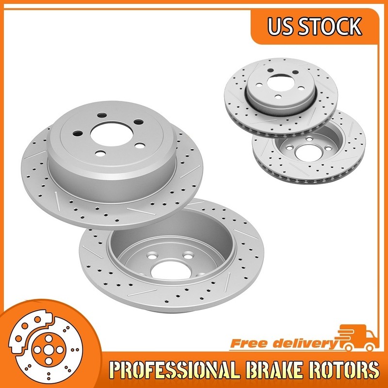 Front Rear Drilled Brake Rotor For Dodge Nitro Jeep Liberty 2007 2008 2009-2012