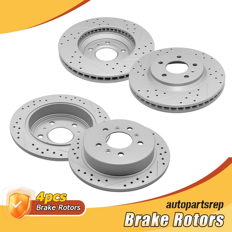 Front & Rear Drilled Brake Rotors for 2006-2010 Chevy Impala 2006-07 Monte Carlo