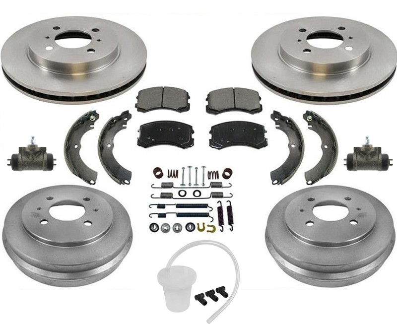 Rotors Drums Brake Pad Shoes Springs for Mitsubishi Lancer ES SE 14″ Rims 02-07