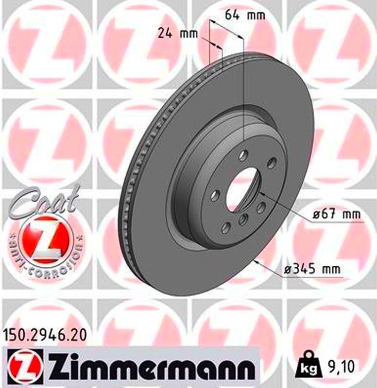 2x ZIMMERMANN REAR NON-M Sport Brakes Brake Disc Rotor KIT For BMW P#34206880079 gallery