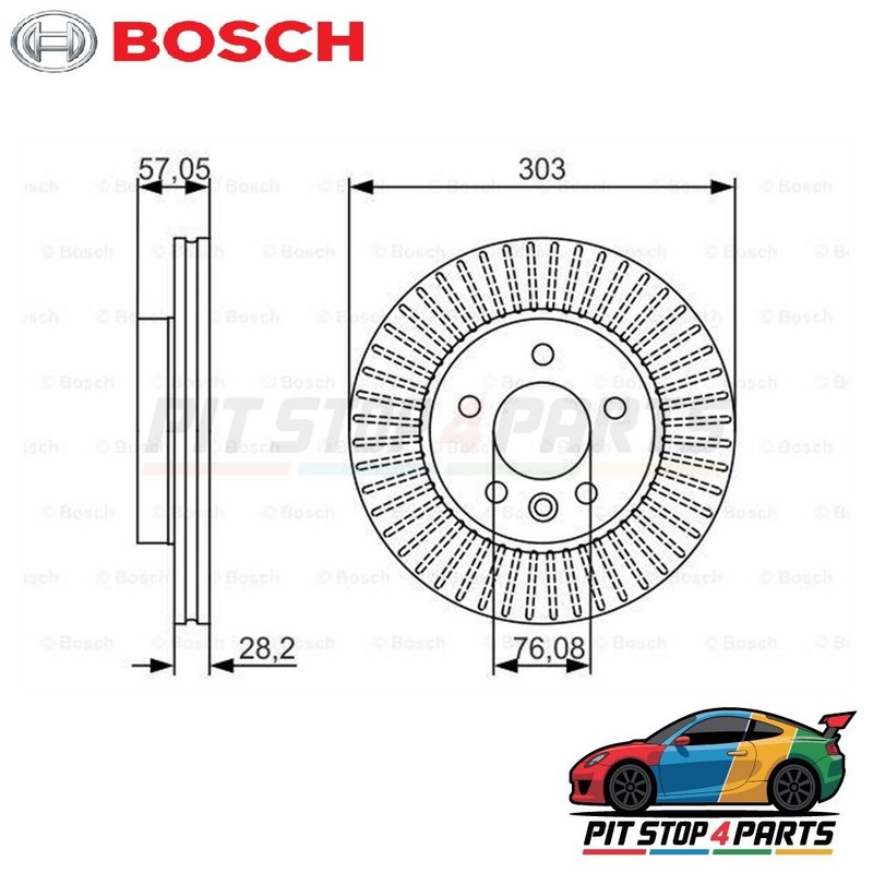 Bosch 0986479154 Brake Disc Single 56 mm Fits VW Amarok 2010-2012 2H61531A