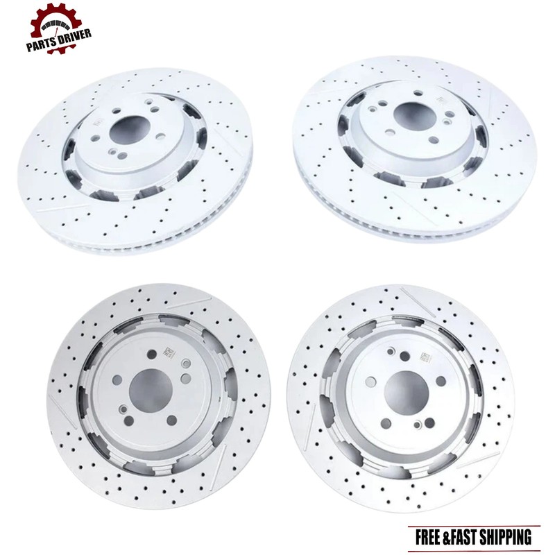 4x Brake Rotor Kits Front & Rear Fit For Mercedes Benz S63 & S65 AMG 2014-2020 gallery