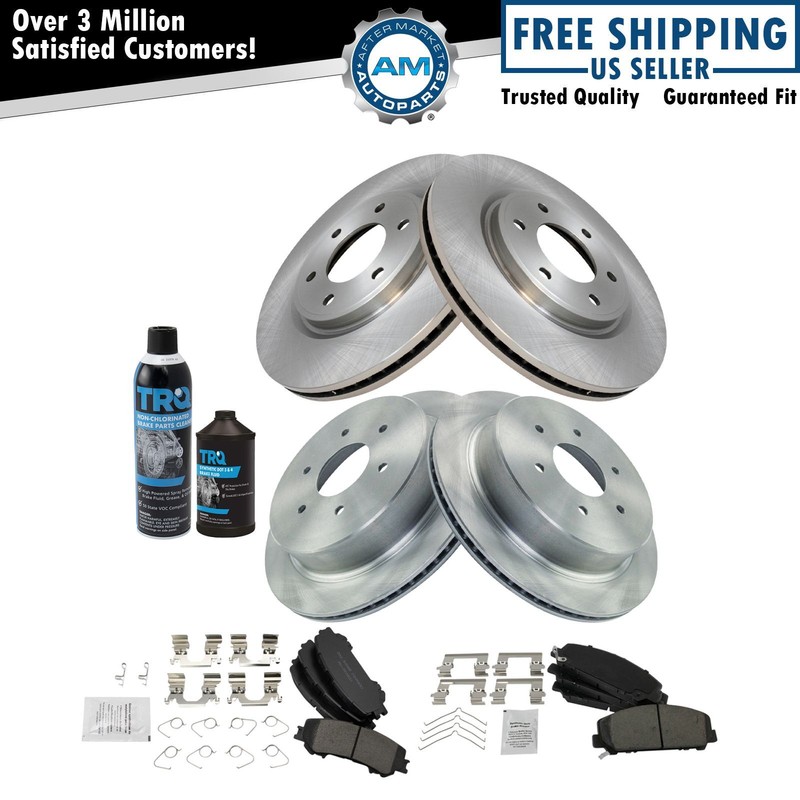 Front and Rear Brake Pad & Rotor Kit Fits 17-19 Nissan TITAN