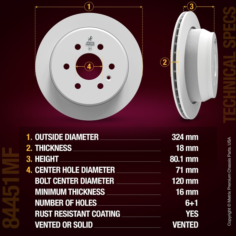 Rear Disc Brake Rotor Set for 15-20 Chevrolet Colorado GMC Canyon 12.76 inch 2PC gallery