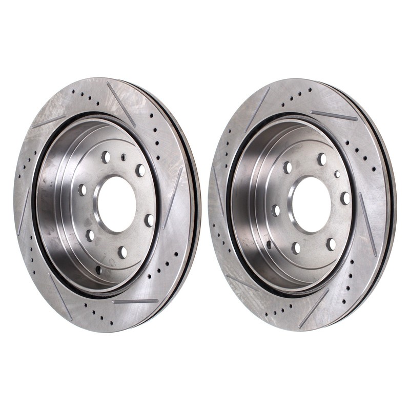 13.03" Rear Drilled Brake Rotors For Buick Enclave Chevy Traverse GMC Acadia gallery
