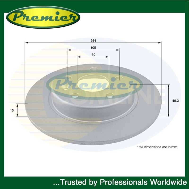 Premier Rear Brake Disc Fits Vauxhall Astra 2015- Opel Astra 2015- #2 13509119