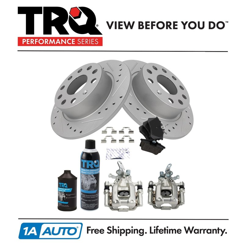 TRQ Performance Rear Brake Pad & Rotor Kit Fits 2011-2014 Volkswagen