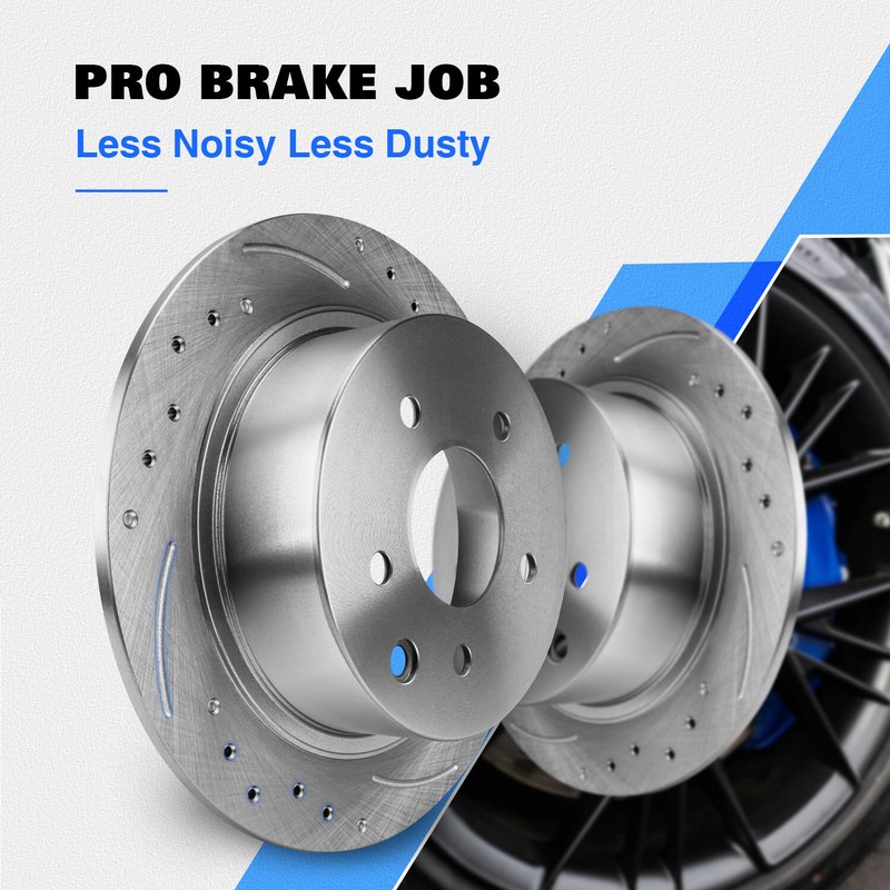 Rear Drilled Rotor Ceramic Brake Pads for 2013-2015 Chevy Malibu 2016 Limited gallery