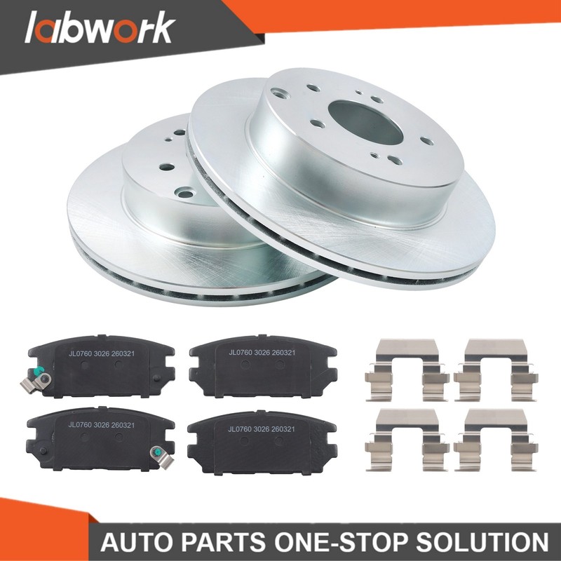 Labwork Rear Disc Brake Rotors Ceramic Pads For Mitsubishi Eclipse 06-12 V6 3.8L