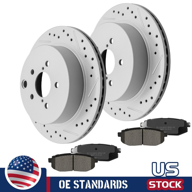 278mm For 2014 – 2018 Subaru Forester Rear Disc Rotors Ceramic Brake Pads