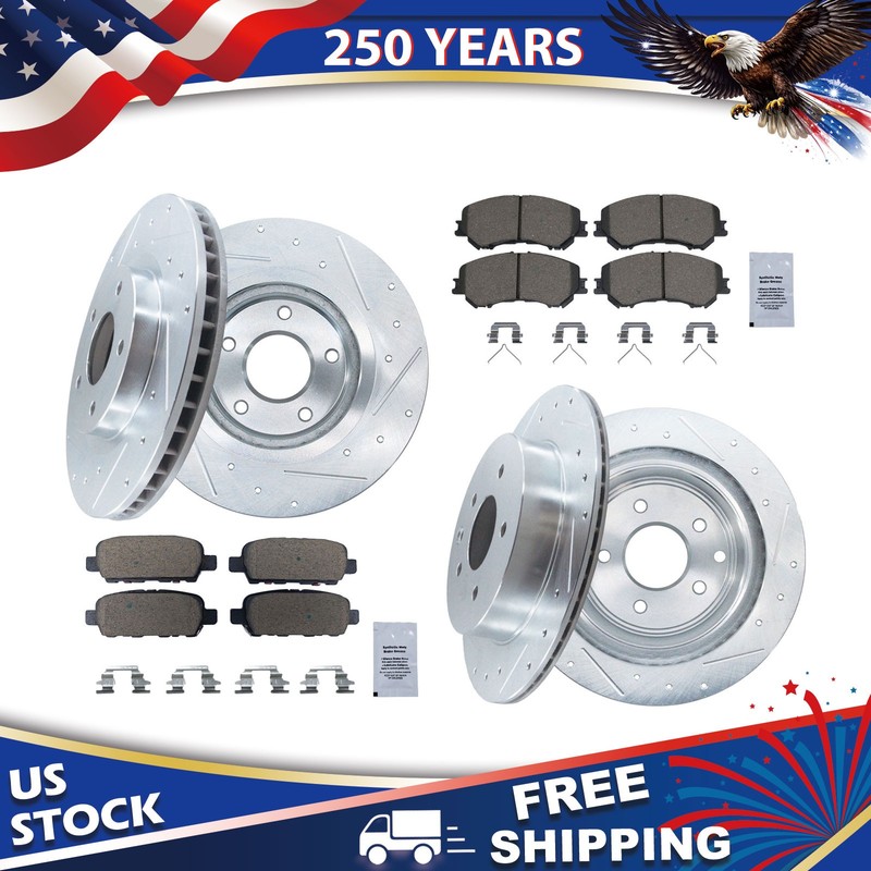 Front Rear Brake Pads and Rotors Kit Ceramic for Nissan Rogue 2008 2009 20011
