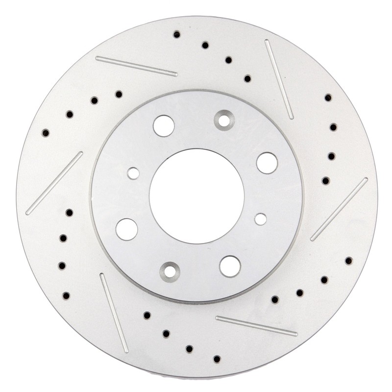 Front and Rear Drilled Slotted Brake Rotors Silver Set of 4 for Acura RSX 2.0L gallery