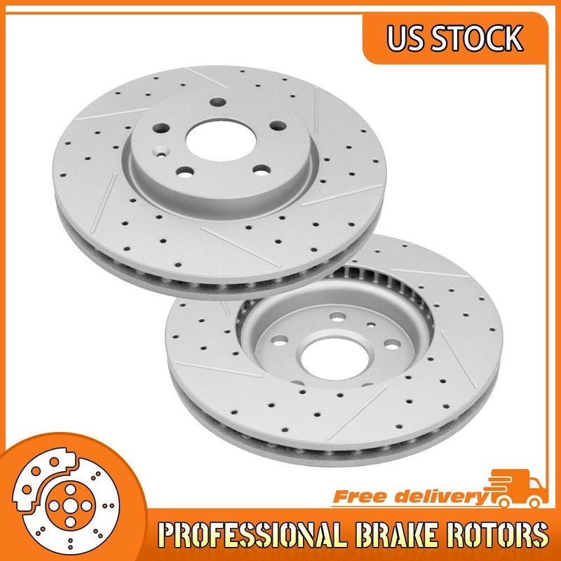 Front Drilled Brake Rotors For Malibu Camaro Equinox Impala Corvette 2010-2021