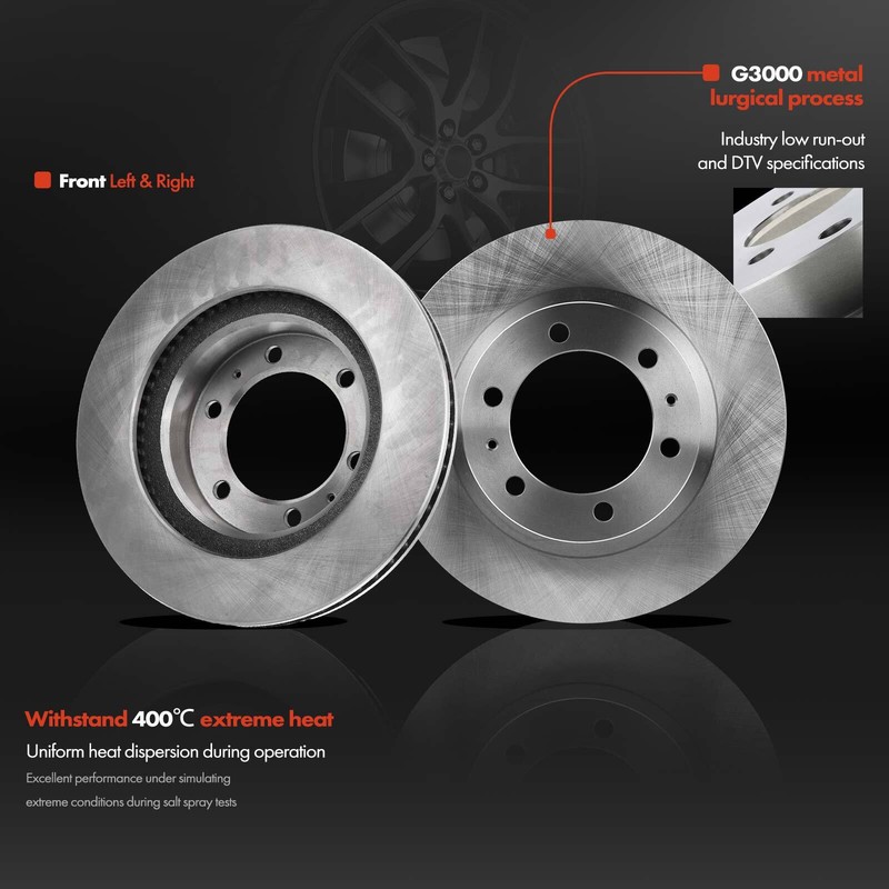 Disc Brake Rotors & Ceramic Brake Pad for Toyota 4Runner 2003-2009 Front & Rear gallery