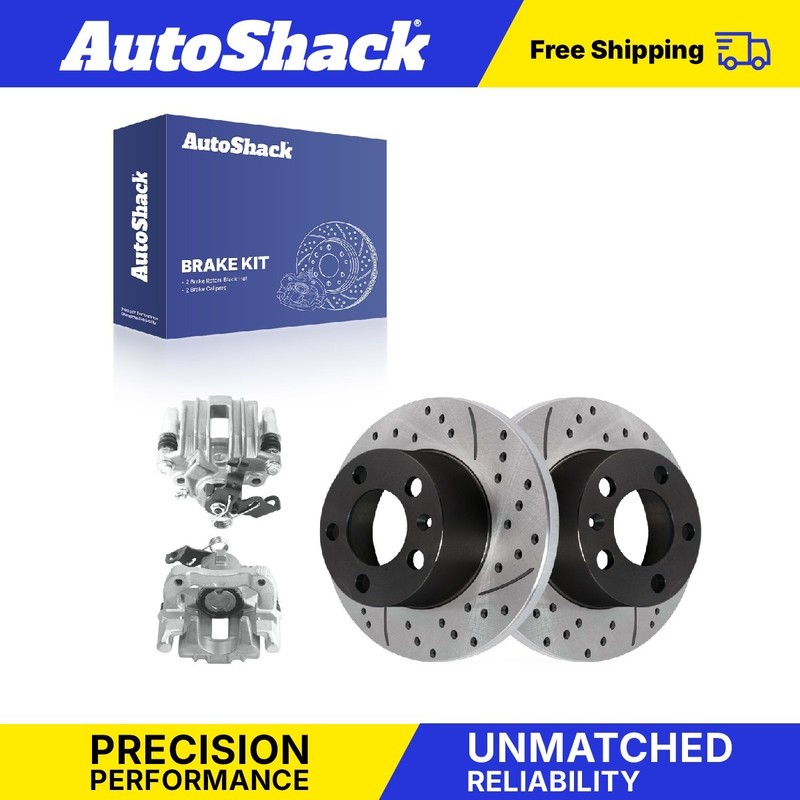Rear Drilled Slotted Brake Rotors Calipers for Volkswagen, Jetta 2000-2005