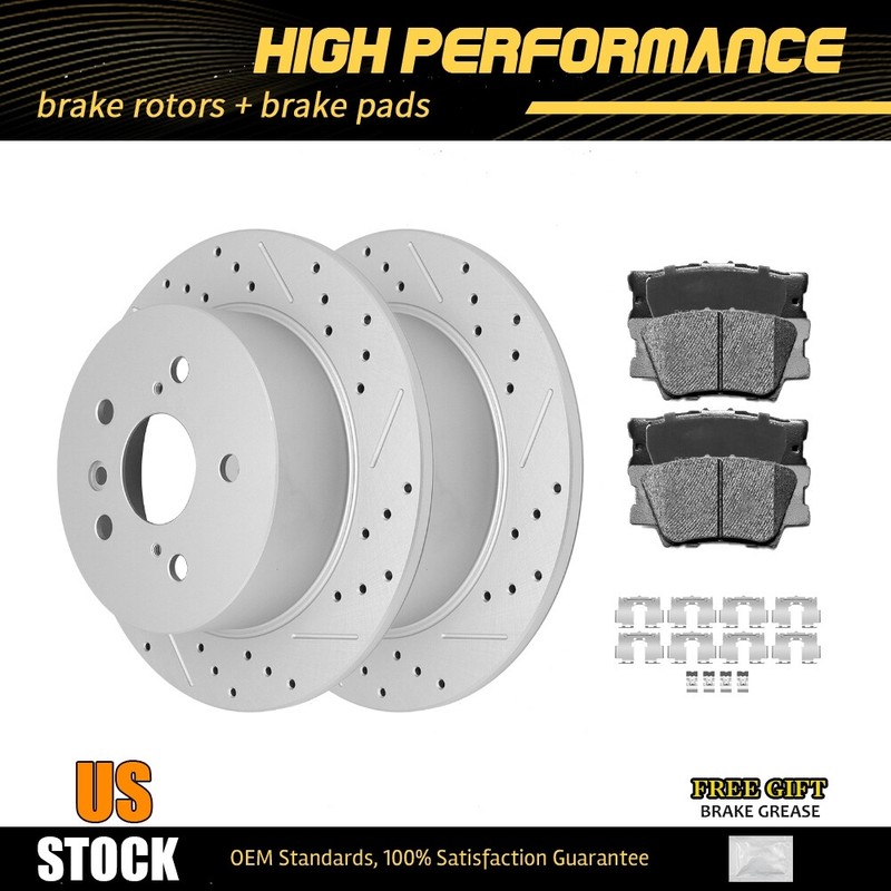 Rear Disc Brake Rotors Ceramic Pads For Toyota Camry Avalon Lexus ES350 ES300H