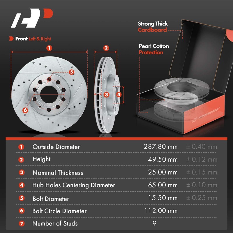 Drilled Brake Rotors & Ceramic Brake Pads Front & Rear for Volkswagen Golf Jetta gallery