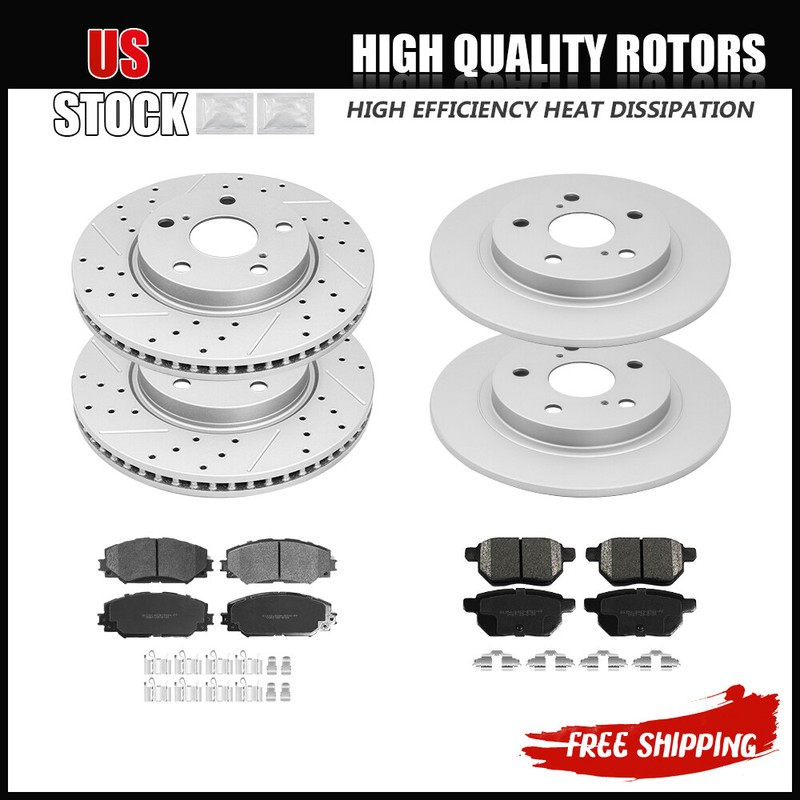 Front & Rear Brake Disc Rotors + Brake Pads for 2008 2009 2010 – 2015 Scion xB